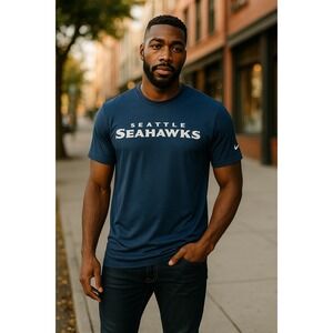 Nike Seattle Seahawks Dri-FIT T-Shirt XXL Blue‎ Men's NFL Team Apparel NWT